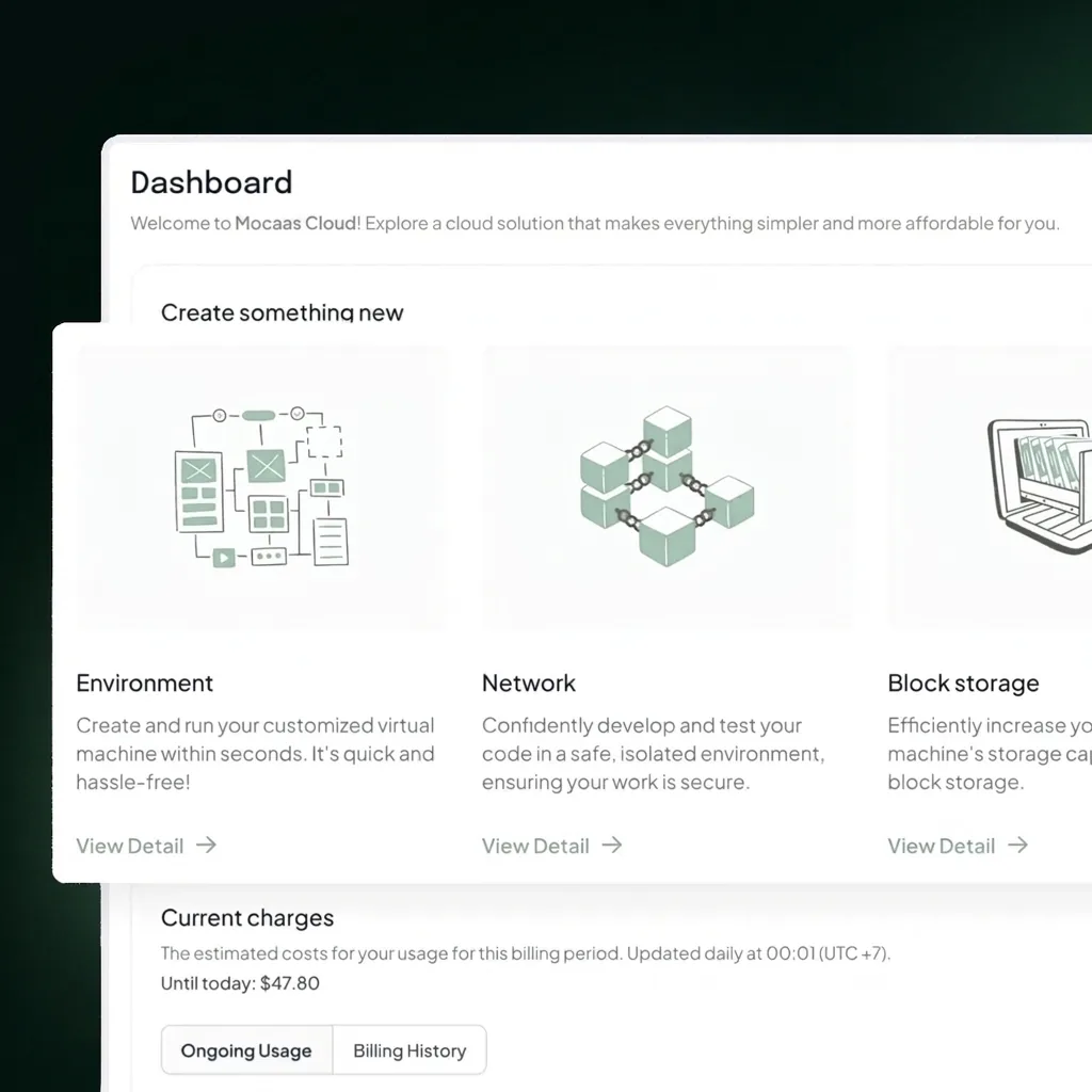 Mocaas Cloud UI Design
